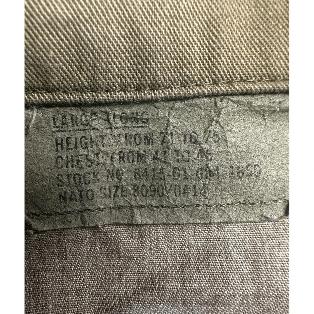 US‎ Navy Jacket Large Long Woodland Camo Field Coat Seabees Patches Military